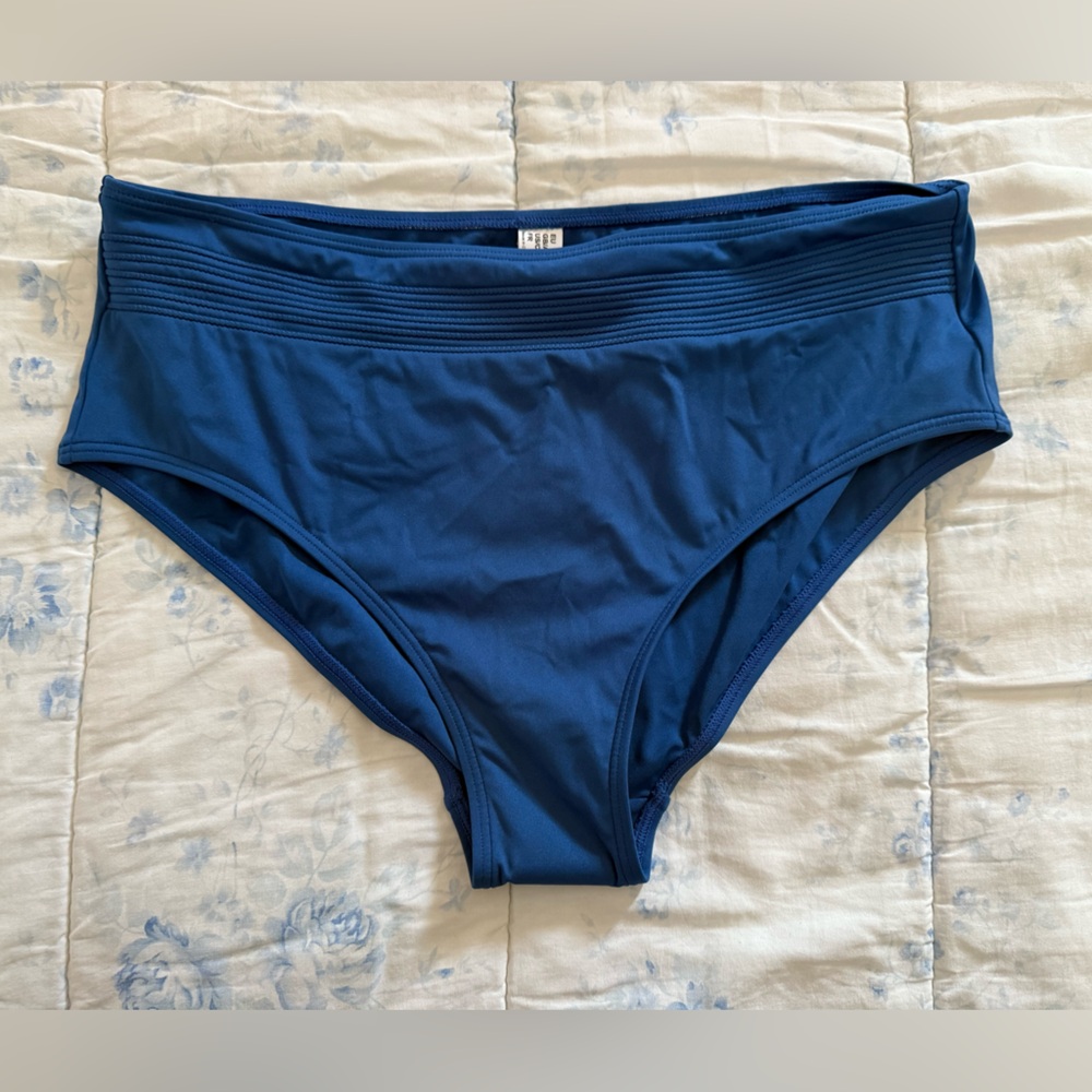 Amoena Bikini Bottom Bathing Suit Blue Sz 12 Swim New With Tag